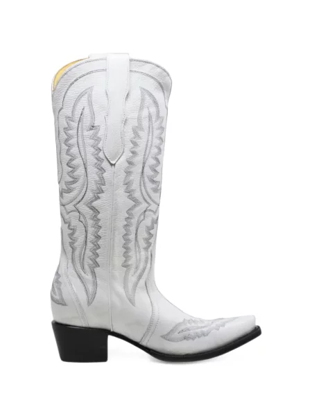 Botine Nortalie din piele alb