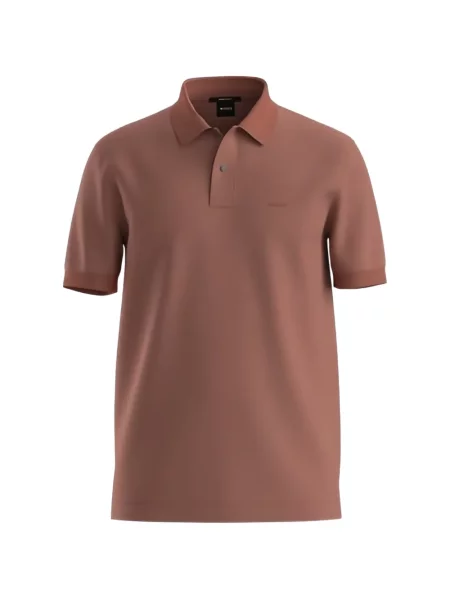 Tricou polo Boss cu broderie roșu