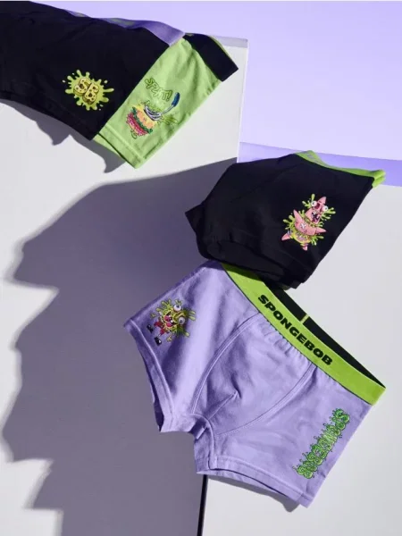 Sinsay boxerky 4 pack SpongeBob fialová