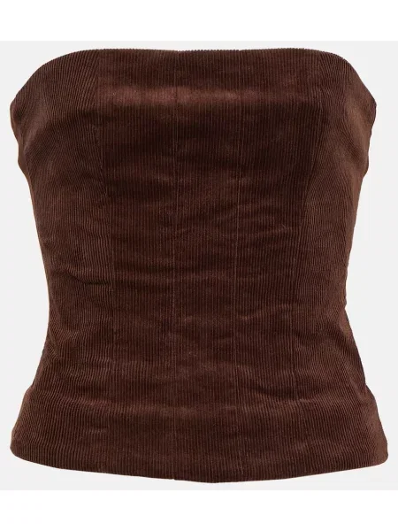 Top Staud de catifea cord bordo