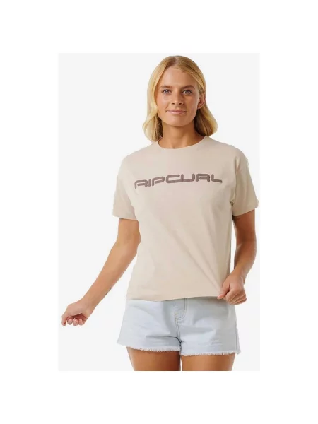 Koszulka rowerowa Rip Curl Icons Of Surf Relaxed krótki rękaw XS beżowy