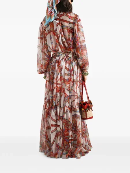 Top Dolce & Gabbana din șifon cu imagine alb