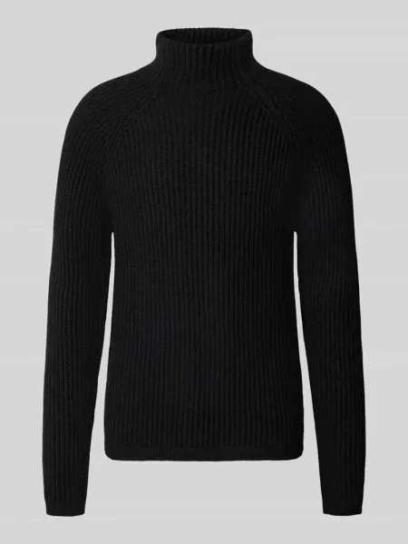Sweter z dzianiny o kroju regular fit z elastycznymi zakończeniami Drykorn czarny