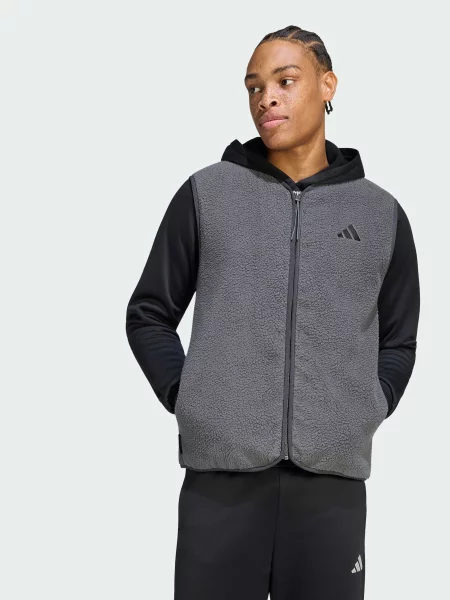 Утеплений жилет adidas комбінований верх сірий