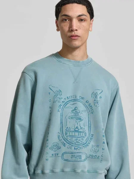 Bluza o kroju oversized z nadrukiem z napisem Maison Kitsune