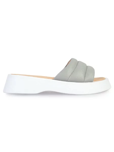 Кожаные шлепанцы Modamilano серые