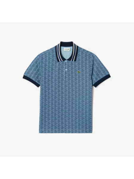 Lacoste Koszulka Polo Z Monogramem I Kołnierzykiem Kontrastowym