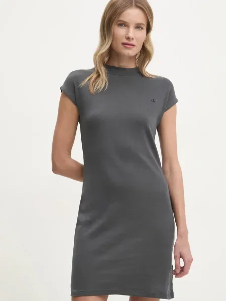 Calvin Klein Jeans sukienka szary mini dopasowana czarna