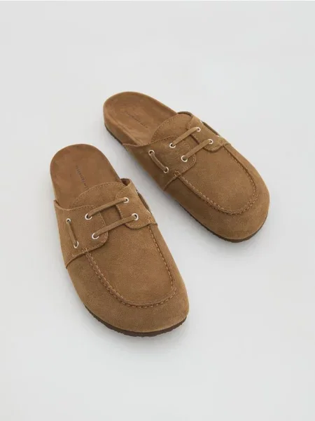 Замшевые мюли Reserved коричневые