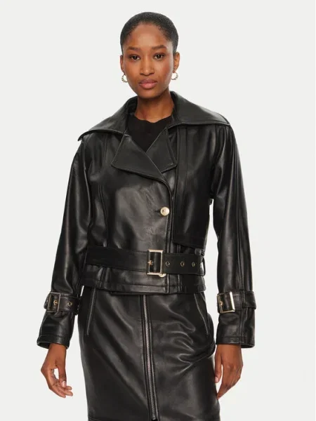 YES LONDON Кожено яке черен