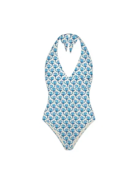 Strój kąpielowy Mc2 Saint Barth w kwiatki elegancki niebieski