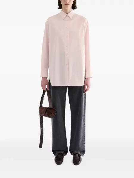 Риза Jil Sander бродирана поплин розово