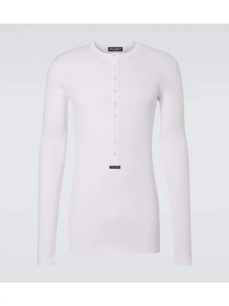 Pletena rebrasta srajca Dolce&gabbana bela