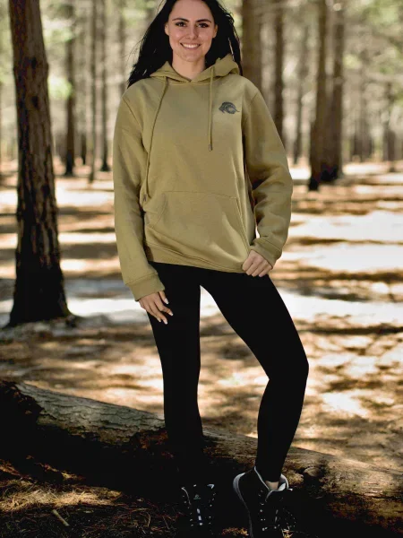 Bluza polarowa z kapturem i długim rękawem Outdoor zielona