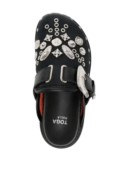 Papuci tip mules Toga negru