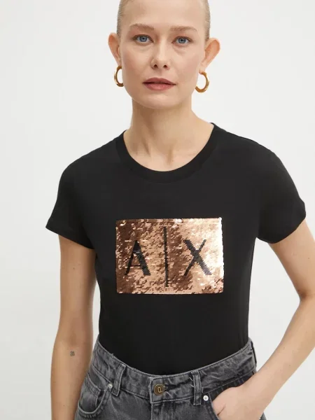 Armani Exchange kratka majica črna