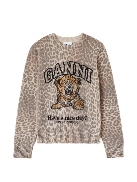 Pulover Ganni cu model leopard