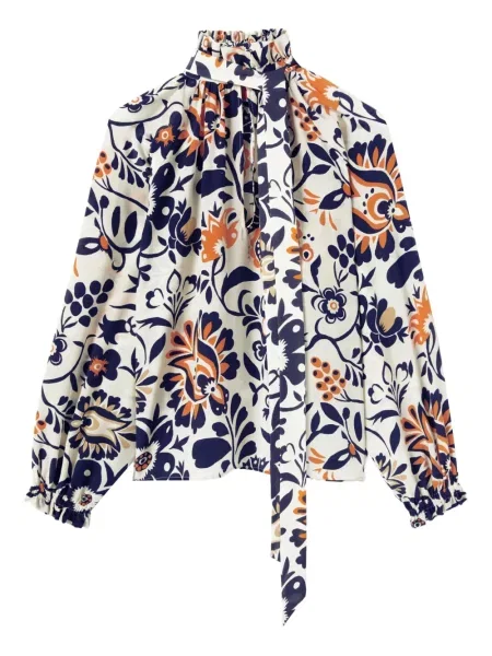 Bluză La Doublej cu volane alb