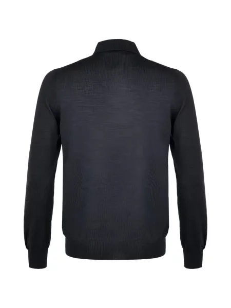 Tricou polo Barba tricotate gri