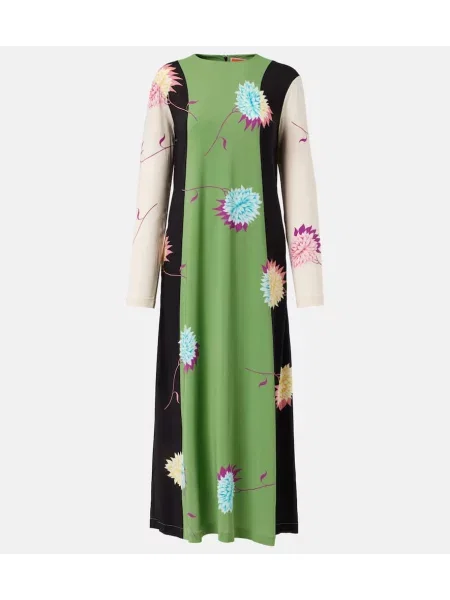 Rochie maxi La Doublej cu imagine din jerseu de costum