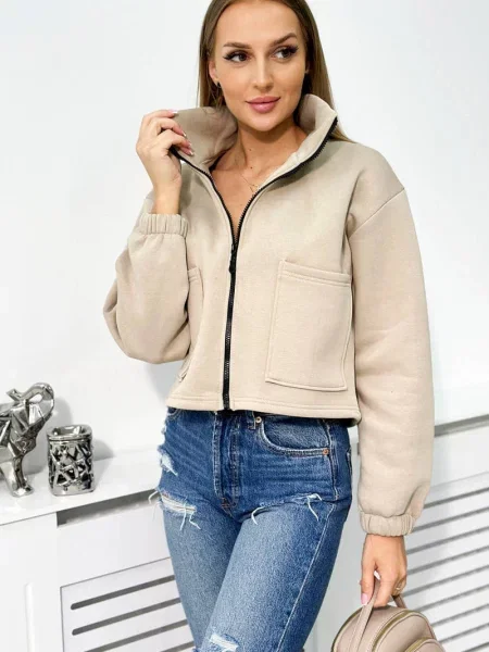 Bluza Kesi ocieplana beżowa