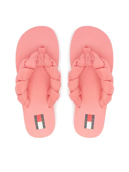 Tangice Tommy Jeans upletena ružičasta