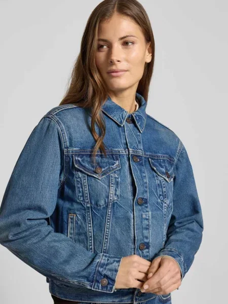 Kurtka jeansowa o kroju regular fit z mieszanki bawełny Polo Ralph Lauren niebieska