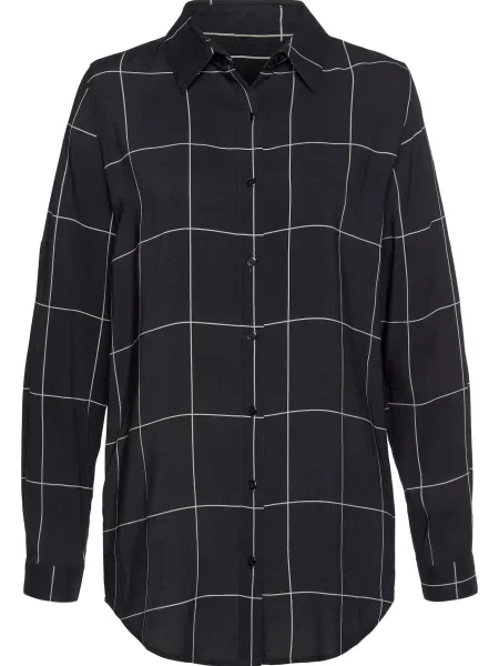 LASCANA Bluza črna bela