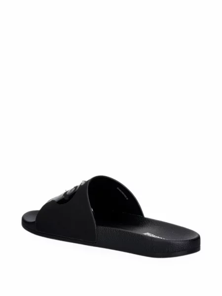 Papuci Just Cavalli cu imagine negru