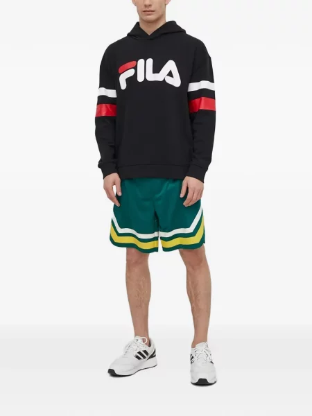 Μακρύς hoodie Fila με αυτόγραφο μαύρο