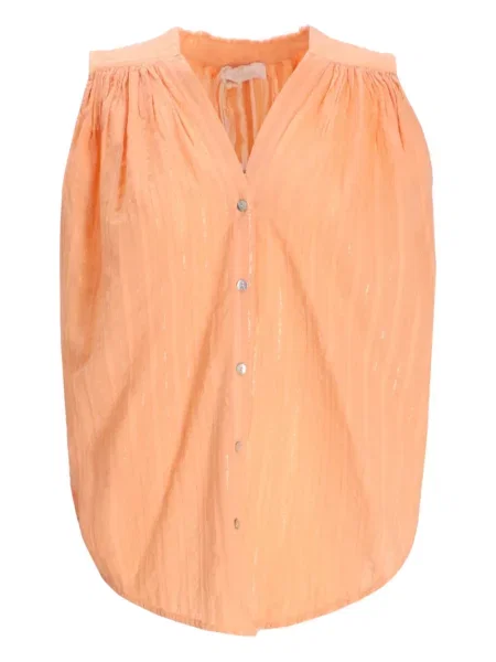 Bluzka Devotion bez rękawów w paski pomarańczowa