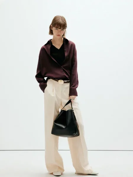 Сорочка класична MANGO ліоцелл коричневий