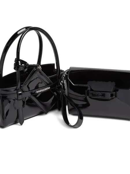 Geanta de piele Dsquared2 din piele negru