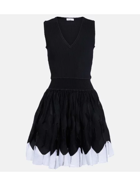 Rochie Alaïa cu decolteu în V negru
