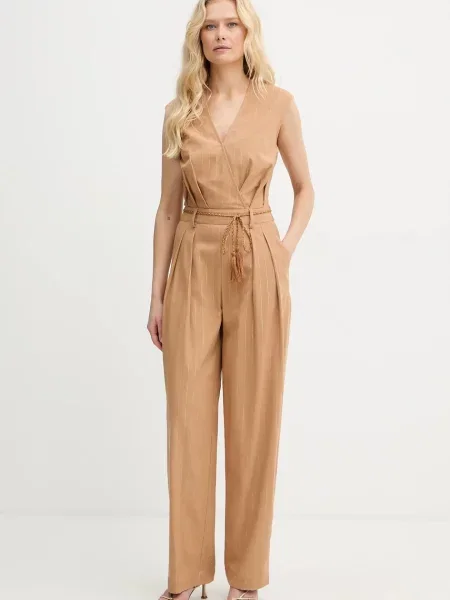 Twinset salopetă amestecată cu in maro