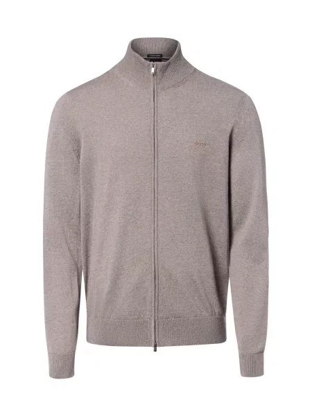 BOSS sweter z wełny Mężczyźni wełna ze strzyży brązowy|szary S szary