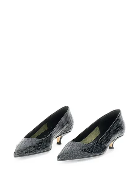 Pantofi cu toc Aeyde cu imagine cu model piele de șarpe verde