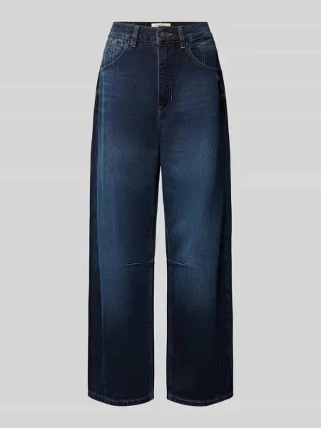Jeansy o kroju wide fit w 5 kieszeni Gang granatowe