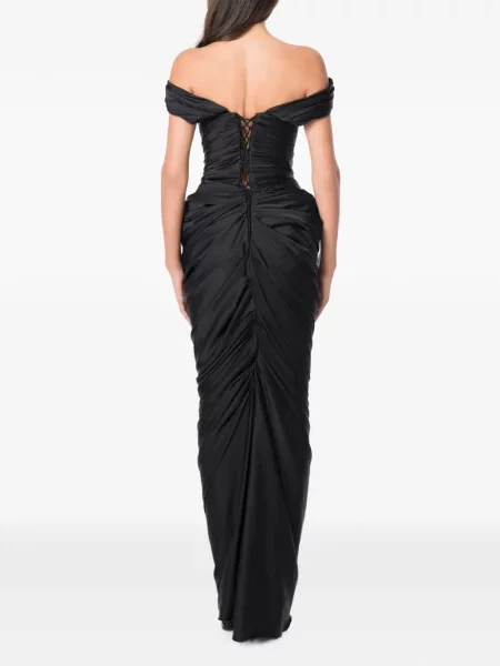 Rochie maxi Norina St cu volane negru