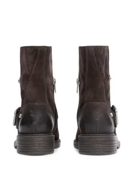 Botine Ash din piele de căprioară cu model floral maro