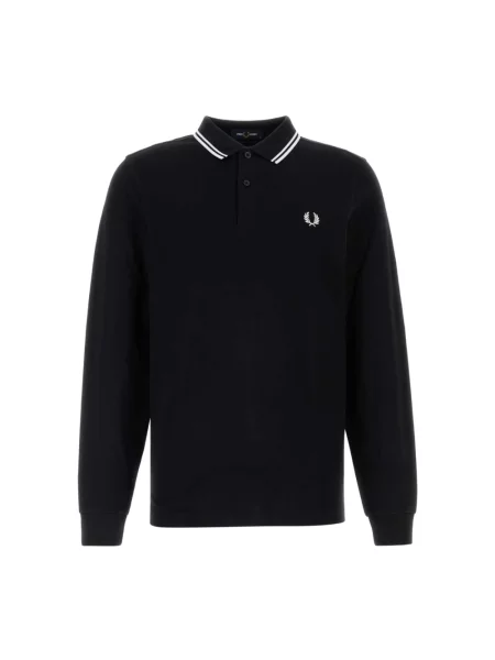 T-shirt FRED PERRY Long Sleeve Twin Tipped Shirt Black L czarna