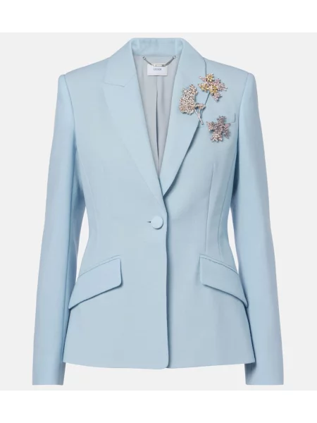 Sacou Erdem de lână albastru