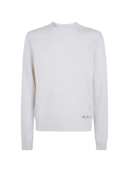 Pulover A.p.c. cu broderie de lână alb