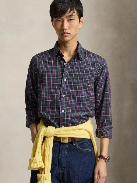 Polo Ralph Lauren cămașă pentru bărbați din violet