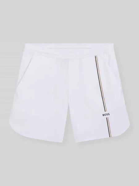 Szorty sportowe o kroju regular fit z detalami z logo model SH_TOC GAME 8 INCH' Boss Green białe