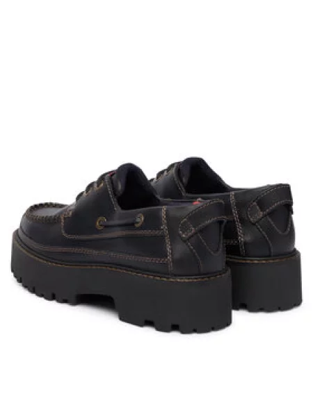 Bőr félcipő Tommy Jeans fekete