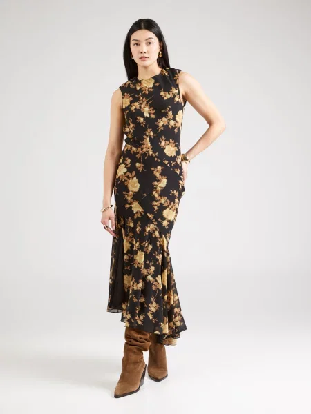 TOPSHOP Rochie maro închis / miere galben