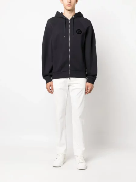 Hoodie Giorgio Armani με κέντημα μπλε