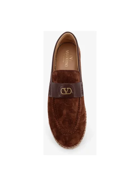 Espadryle Valentino skórzane brązowe