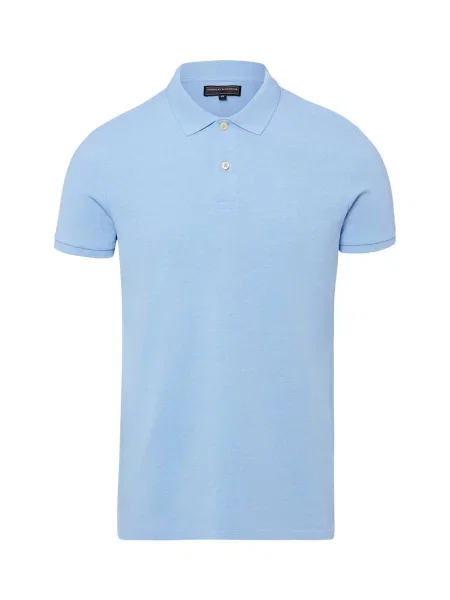Finshley & Harding koszulka polo Mężczyźni marmurkowy S niebieski